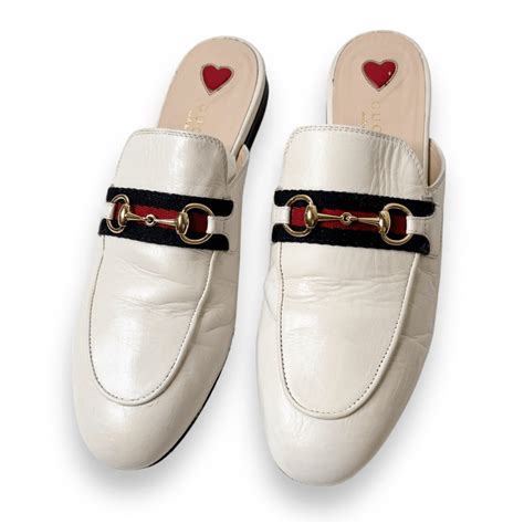 Gucci princetown white horsebit loafer